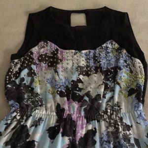 Sportmax Max Mara Black organza top flower dress